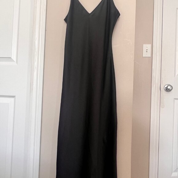 Wilfred Only Slip Satin Midi Dress- Black 2XS - Picture 8 of 9